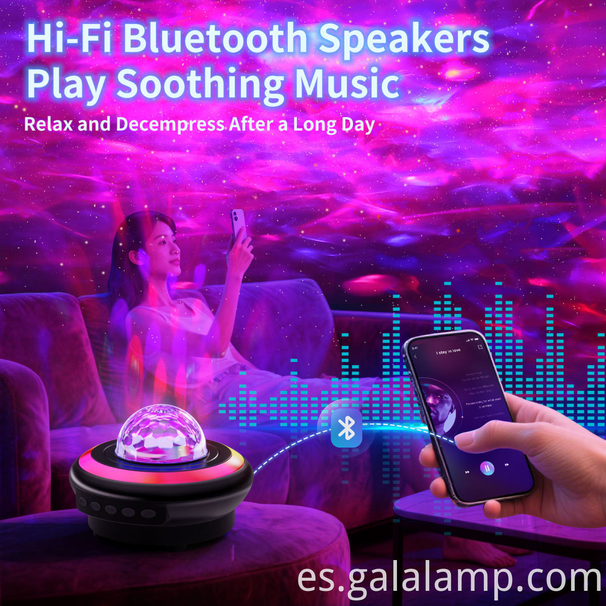 Camping Portable Music Projection Lamp